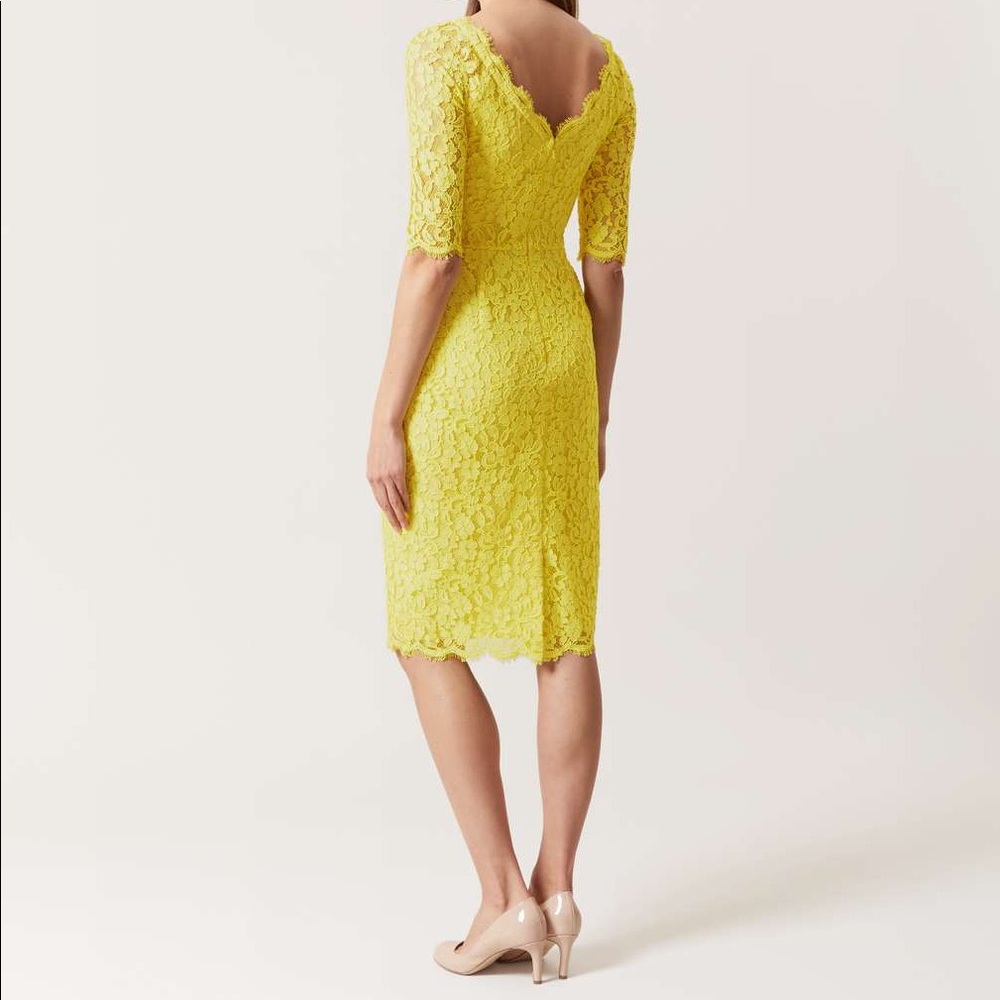 NWT Hobbs London Lemondrop Lace Sheath Dress - Picture 2 of 5